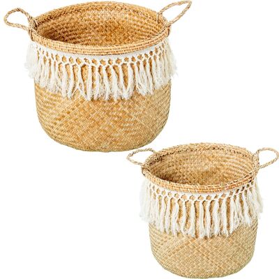 SET 2 SEA GRASS BASKETS _°40X30+°32X30CM ST34799