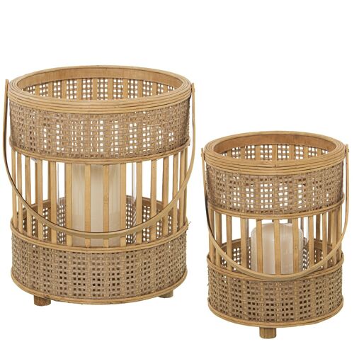 SET 2 FAROLES BAMBU NATURAL _°27X32CM+°20X27CM ST76129