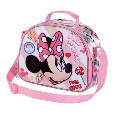 Disney Minnie Mouse Power-Bolsa Portamerienda 3D, Rosa