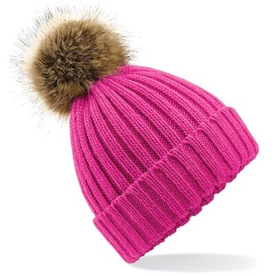 Gorro de piel sintética de punto pesado