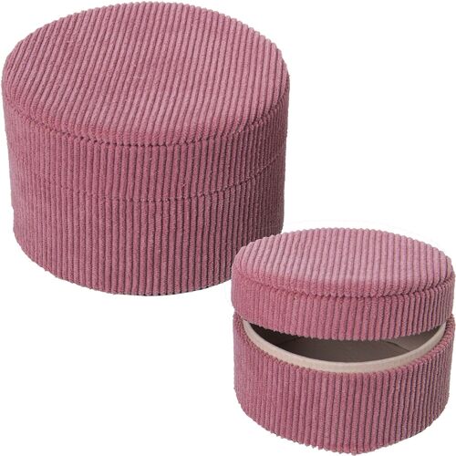 SET 2 CAJAS JOYERO PANA ROSA °13X9CM+°10X7CM ST25050