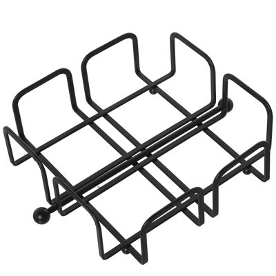 BLACK METAL NAPKIN HOLDER 21X21X7CM ST80012