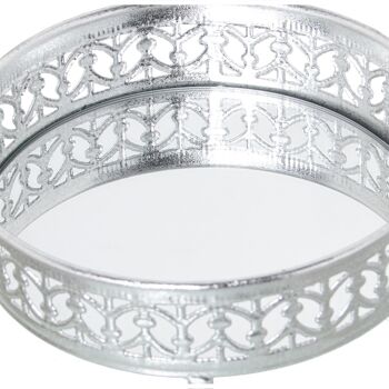 JEU 2 PLATEAUX MÉTAL/MIROIR ARGENT °46X9+°38X9CM, MAT : FER ST71779 4