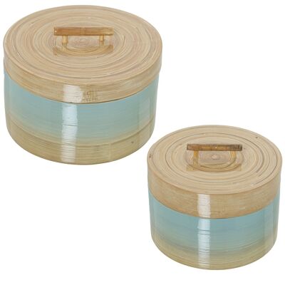 SET 2 SCATOLE IN BAMBÙ _°18X8.5/13CM+°15X7/12CM ST75960