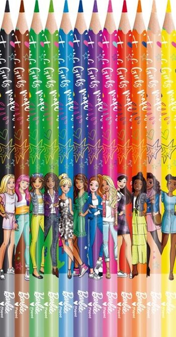 CRAYONS DE COULEUR BARBIE X12 BOITE CARTON 2