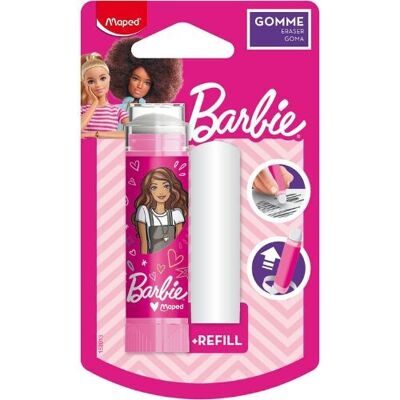 Goma de borrar en tubo de Barbie - Maped - Goma de borrar práctica y limpia, escolar