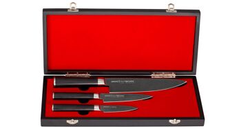 Ensemble de couteaux essentiels d'Сhef : couteau d'office, couteau tout usage, couteau de chef avec GIFTWRAPPED-SM-0220B