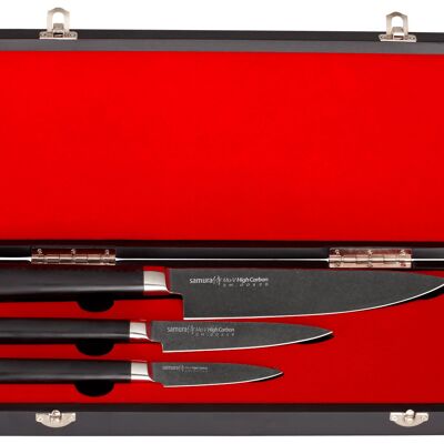 Ensemble de couteaux essentiels d'Сhef : couteau d'office, couteau tout usage, couteau de chef avec GIFTWRAPPED-SM-0220B