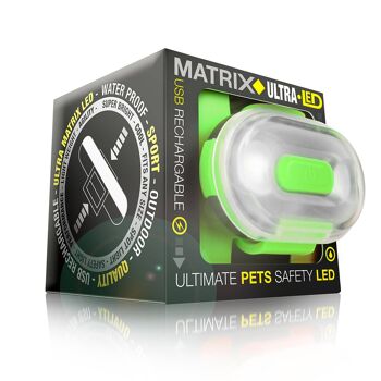 Matrix Ultra LED - Lampe de sécurité pour chien Vert Lime 5