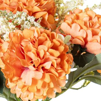 BOUQUET DE PIVOINES ORANGES POLYESTER _28CM ST27430 5