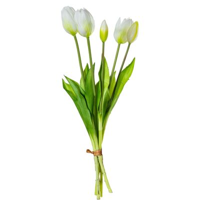 STRAUß AUS WEIßEN POLYESTER-TULPEN _43CM ST27432