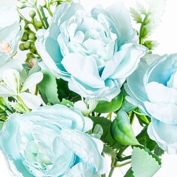 BOUQUET DE FLEURS POLYESTER BLEU CLAIR _27CM ST27487 2