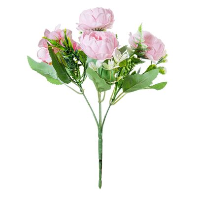 POLYESTER PINK FLOWER BOUQUET _27CM ST27490