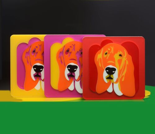 Tableau Pop Basset Hound - panneau chien décoration murale