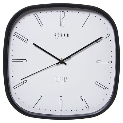 WHITE DIAL ACRYLIC WALL CLOCK WITH BLACK FRAME, 1XAA N 30X4.5X30CM, CONTINUOUS SECOND HAND ST86149