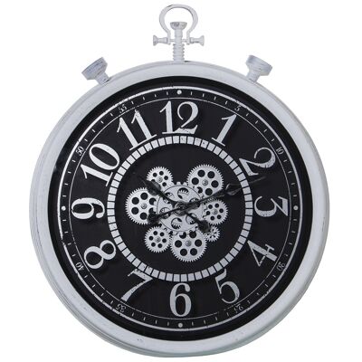 HORLOGE MURALE ø61CM AVEC MOUVEMENT ACRYLIQUE °61X72X8CM, PILES: 3XAA NON INC ST23354
