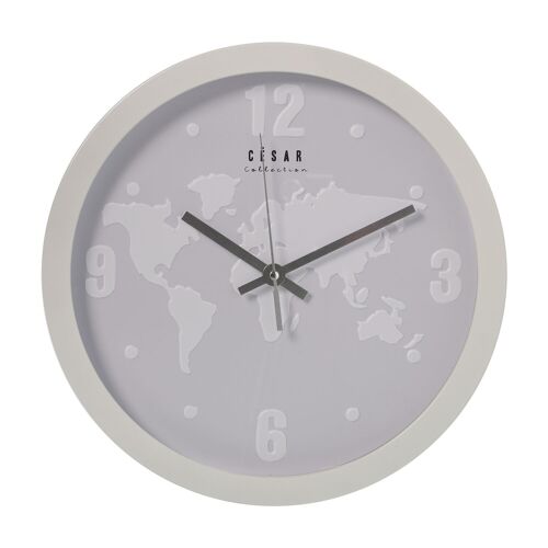 RELOJ PARED ACRÍLICO MAPAMUNDI30CM-MVTO.SEGUNDERO CONTÍNUO °30X4CM-PILA:1XAA(NO INCLUIDA ST86101