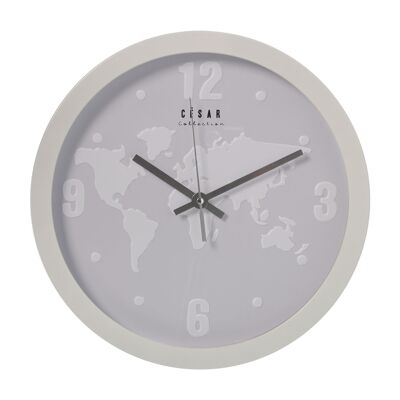 WORLD MAP ACRYLIC WALL CLOCK30CM-MVTO.CONTINUOUS SECOND °30X4CM-BATTERY:1XAA (NOT INCLUDED ST86101