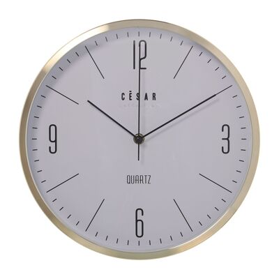 GOLD ALUMINUM WALL CLOCK 30CM-MVTO.CONTINUOUS SECOND °30X4.5CM-BATTERY:1XAA (NOT INCLUDED ST86113