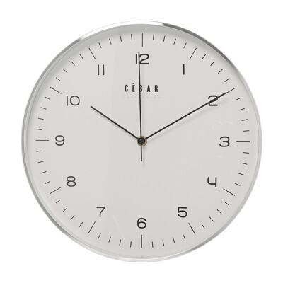 SILVER ALUMINUM WALL CLOCK31CM-MVTO.CONTINUOUS SECOND °31X4CM-BATTERY:1XAA (NOT INCLUDED ST86115