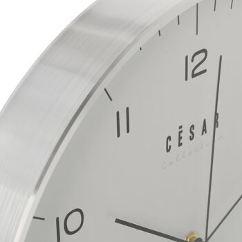 HORLOGE MURALE EN ALUMINIUM ARGENT31CM-MVTO.SECONDE CONTINUE °31X4CM-BATTERIE:1XAA (NON INCLUS ST86115 3