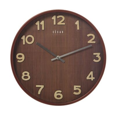 WOODEN WALL CLOCK, DARK WALNUT COLOR-MVTO.CONTINUOUS °32X4.5CM-BATTERY:1XAA (NOT INCLUDED ST86075