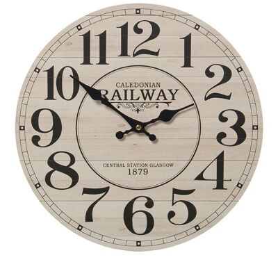 RELOJ PARED MADERA ø34CM °34X0,5CM, PILA:1XAA NO INCLU ST23225