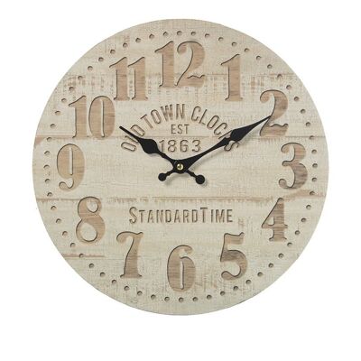 WOODEN WALL CLOCK ø34CM °34X4CM, BATTERY: 1XAA (NOT INCLUDED ST23152