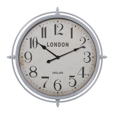 HORLOGE MURALE MÉLAMINE ARGENT, 1 PILE AA NON INCLUSE _°52x5CM, CADRAN:°39CM ST23316