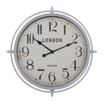 HORLOGE MURALE MÉLAMINE ARGENT, 1 PILE AA NON INCLUSE _°52x5CM, CADRAN:°39CM ST23316 1