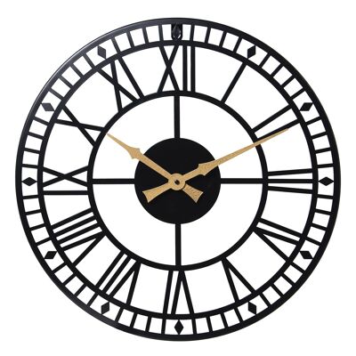 RELOJ PARED METAL NEGRO _°45X2,5CM PILAS:1XAA NO INCLU ST71954