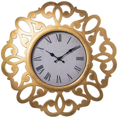 GOLD RESIN WALL CLOCK, BATTERY: 1XAA NOT INCLUDED °50X4CM, DIAL:°23.5CM ST23310