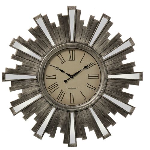 RELOJ PARED RESINA PLATEADO _°57,5X4,5CM-PILA:1XAA(NO INCL ST23105