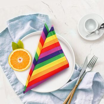 Serviettes en tissu HAPPYNAPS® (PRIDE LGBTQ+) boîte de 6 | 100% coton FAIRTRADE de qualité biologique (GOTS) 1