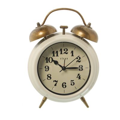 TABLE CLOCK WITH WHITE ALARM, CONTINUOUS SECOND HAND 14X7X21CM, BATTERY: 1XAA NOT INCLUDED ST85861