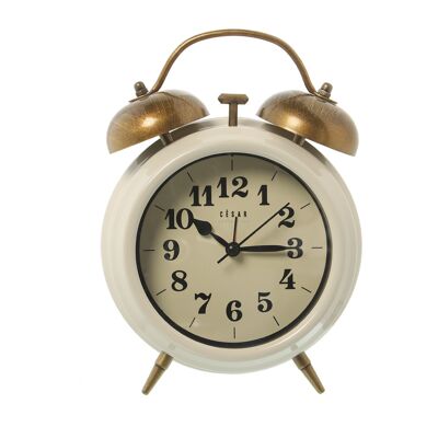 RELOJ SOBREMESA CON ALARMA BLANCO, SEGUNDERO CONTÍNUO 14X7X21CM, PILA:1XAA NO INCLU ST85861