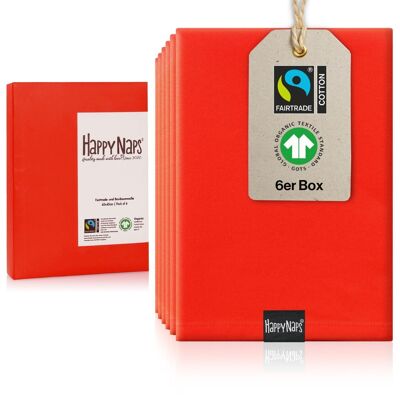 HAPPYNAPS® Stoffservietten (ROT) Servietten 6er Box | 100% FAIRTRADE Baumwolle in Bio-Qualität (GOTS)