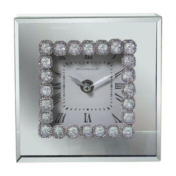 HORLOGE DE TABLE CRISTAL/MIROIR 15X5X15CM, BATTERIE : 1XAA NON INCLUSE ST11725 2