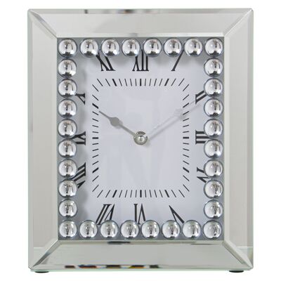 MIRROR TABLE CLOCK WITH DIAMONDS, BATTERY: 1XAA NOT INCLUDED 22X6X26CM, DIAL: 16X20CM ST71764