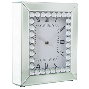 HORLOGE DE TABLE MIROIR AVEC DIAMANTS, BATTERIE: 1XAA NON INCLUSE 22X6X26CM, CADRAN: 16X20CM ST71764 5