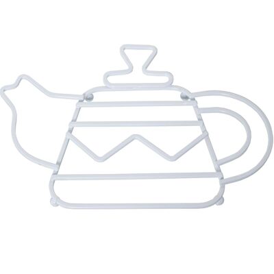 WHITE METAL TABLETOP TEAPOT 27X19X1.7CM ST80073