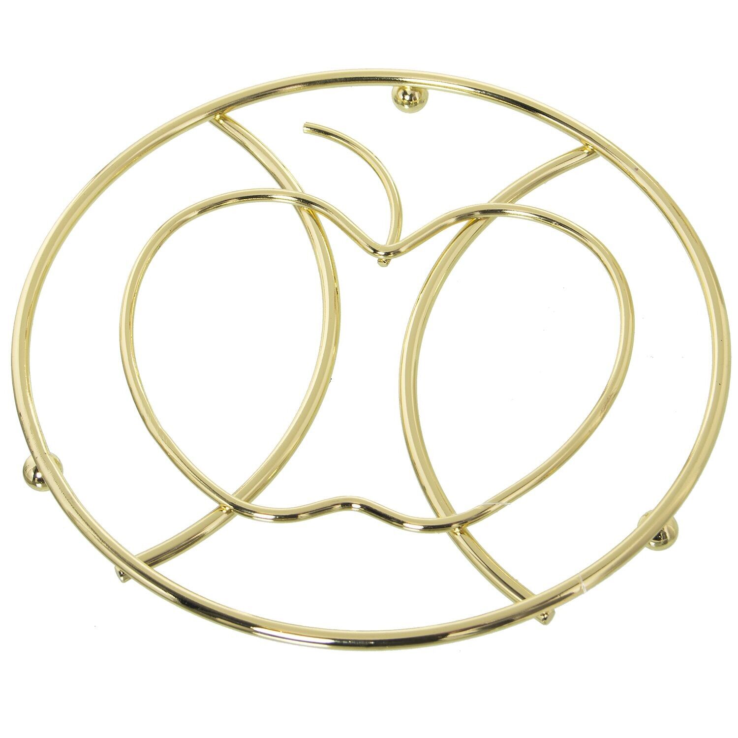 Rundes goldenes Metall-Platzset Apfel 17x17x2cm st80071
