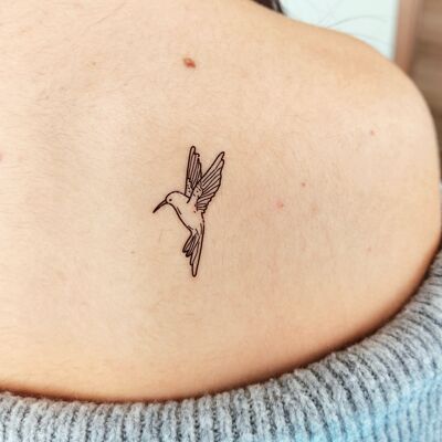 hummingbird temporary tattoo (set of 2)
