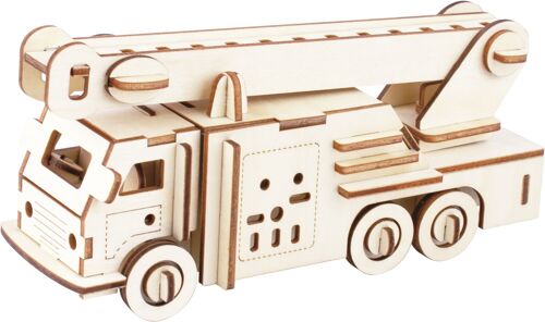 Bouwpakket 3D Puzzel Brandweerwagen van hout