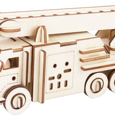 Bausatz 3D-Puzzle Feuerwehrauto aus Holz