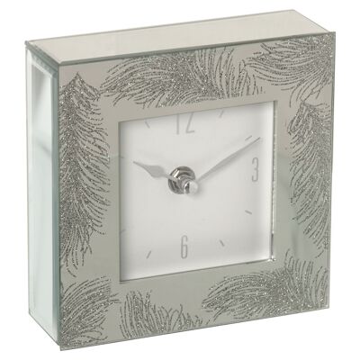 MIRROR TABLE CLOCK BATTERY: 1XAA, 1.5V (NOT INCLUDED) _14X4.5X14CM ST11588