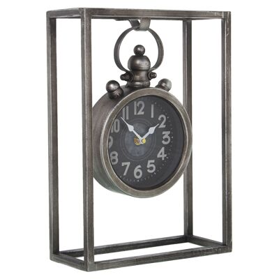 OROLOGIO DA TAVOLO IN METALLO CON SUPPORTO, BATTERIA: 1XAA NON INCLUSA 23X10X33CM, OROLOGIO: 15X4,5X23CM ST71722