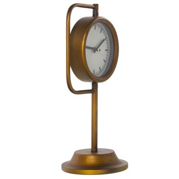 HORLOGE DE TABLE ANCIENNE MÉTAL DORÉ, BATTERIE: 1XAA NON INCLUSE 19,5X17X42CM, HORLOGE:°16X4,5CM ST71724 4