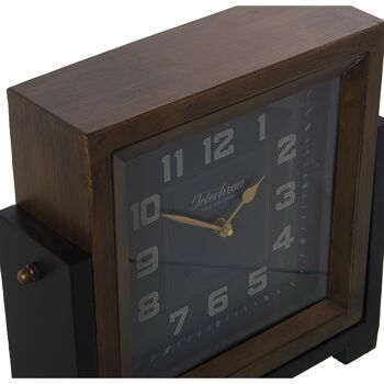 HORLOGE DE TABLE EN MÉTAL MARRON/NOIR, BATTERIE : 1XAA NON INCLUSE 34X10X34CM, CADRAN : 22X22CM ST23068 3