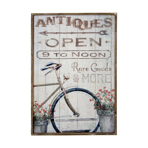 RETABLO MADERA BICICLETA 41X3X61CM, MADERA (DM)+PAPEL ST29708